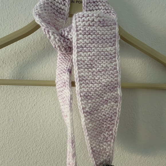 Kids Knitted Scarf with Mouse Accessory - Pink and Gray - Picture 4 of 4